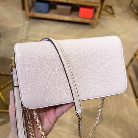 Best Price Tory Burch 141012 Britten Small Chain Wallet Wristlet DELICATE PINK - Picture 4 of 16